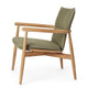 Carl Hansen E018 Embrace Outdoor Lounge Chair in Untreated Teak with Panama Alga 3667 Cushion — packshot, detail