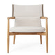 Carl Hansen E018 Embrace Outdoor Lounge Chair in Untreated Teak with Liso Life Oat 1760 Cushion — packshot