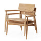 Carl Hansen E018 Embrace Outdoor Lounge Chair in Untreated Teak — packshot, stacked