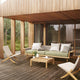 Carl Hansen Embrace Outdoor Sofa Modules in Teak — lifestyle, with E510, AH604F and MG501