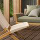 Carl Hansen E510 Embrace Outdoor Sofa Module in Teak, Panama Alga 3667 — lifestyle, detail