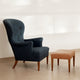Carl Hansen FH420 Heritage Footstool — lifestyle with FH419 Heritage Chair