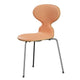 Fritz Hansen 3100 Ant Dining Chair in Oak and Natural Leather with Chrome Base — packshot