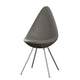 Fritz Hansen 3110 Drop Dining Chair Upholstered in Essential Leather Lava with Chrome base — packshot