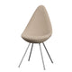 Fritz Hansen 3110 Drop Dining Chair Upholstered in Hallingdal Fabric Sand with Chrome base — packshot