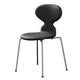 Fritz Hansen 3101 Ant Dining Chair in Black and Black Leather with Chrome base — packshot