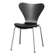 Fritz Hansen 3107 Series 7 Dining Chair in Black Shell with Chromed Steel Base — packshot
