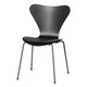 Fritz Hansen 3107 Series 7 Dining Chair in Black Shell with Silver Grey Base — packshot