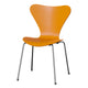 Fritz Hansen 3107 Series 7 Dining Chair in Burnt Yellow Shell with Chromed Steel Base — packshot