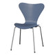 Fritz Hansen 3107 Series 7 Dining Chair in Dusk Blue Shell with Chromed Steel Base — packshot