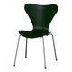 Fritz Hansen 3107 Series 7 Dining Chair in Evergreen Shell with Chromed Steel Base — packshot