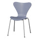 Fritz Hansen 3107 Series 7 Dining Chair in Lavender Blue Shell with Chromed Steel Base — packshot
