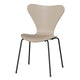 Fritz Hansen 3107 Series 7 Dining Chair in Light Beige Shell with Black Steel Base — packshot