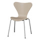Fritz Hansen 3107 Series 7 Dining Chair in Light Beige Shell with Chromed Steel Base — packshot