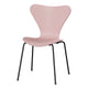 Fritz Hansen 3107 Series 7 Dining Chair in Pale Rose Shell with Black Steel Base — packshot