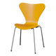 Fritz Hansen 3107 Series 7 Dining Chair in True Yellow Shell with Chromed Steel Base — packshot