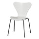 Fritz Hansen 3107 Series 7 Dining Chair in White Shell with Black Steel Base — packshot