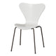 Fritz Hansen 3107 Series 7 Dining Chair in White Shell with Brown Bronze Base — packshot