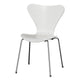 Fritz Hansen 3107 Series 7 Dining Chair in White Shell with Chromed Steel Base — packshot