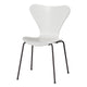 Fritz Hansen 3107 Series 7 Dining Chair in White Shell with Warm Graphite Base — packshot