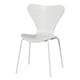 Fritz Hansen 3107 Series 7 Dining Chair in White Shell with White Steel Base — packshot