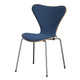 Fritz Hansen 3107 Series 7 Dining Chair Front Upholstered in Remix Blue with Chrome Base — packshot
