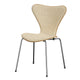 Fritz Hansen 3107 Series 7 Dining Chair Front Upholstered in Remix Off White with Chrome Base — packshot