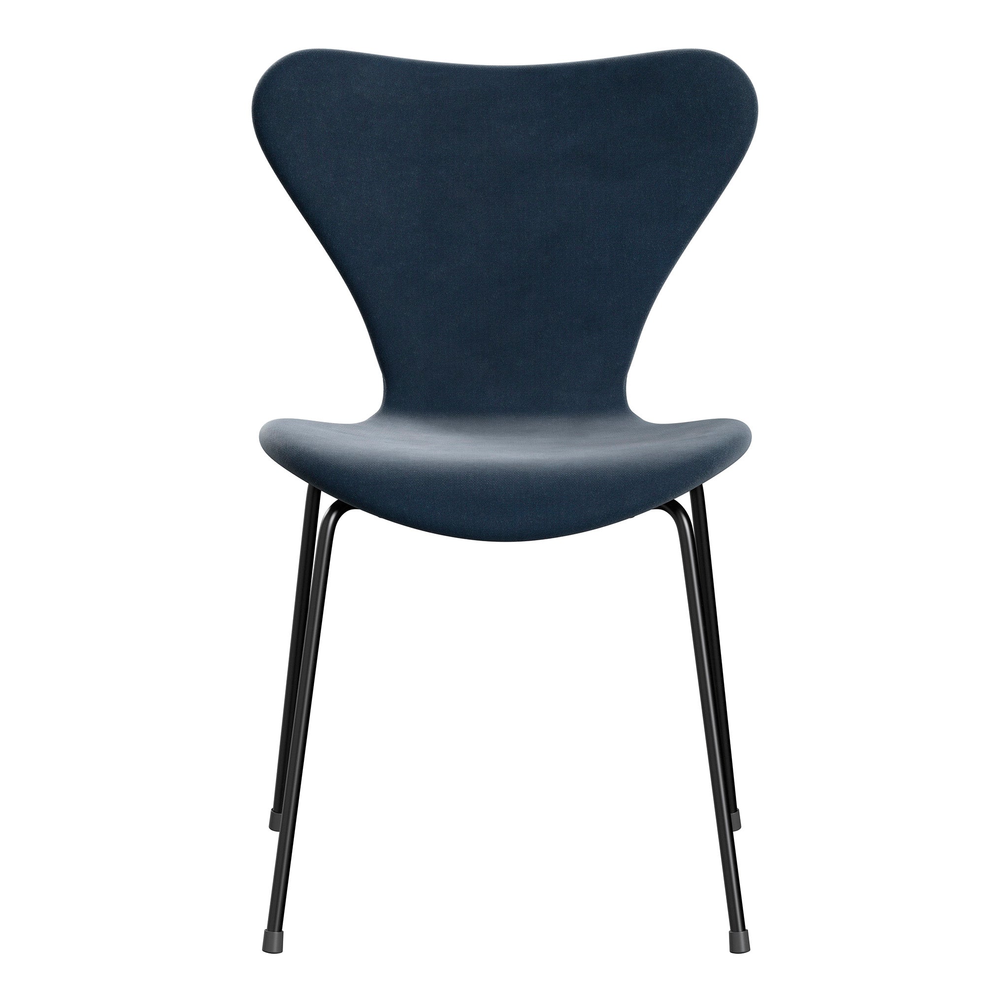 Fritz Hansen 3107 Series 7 Chair Belfast Velvet Grey Blue Black Legs — packshot, detail