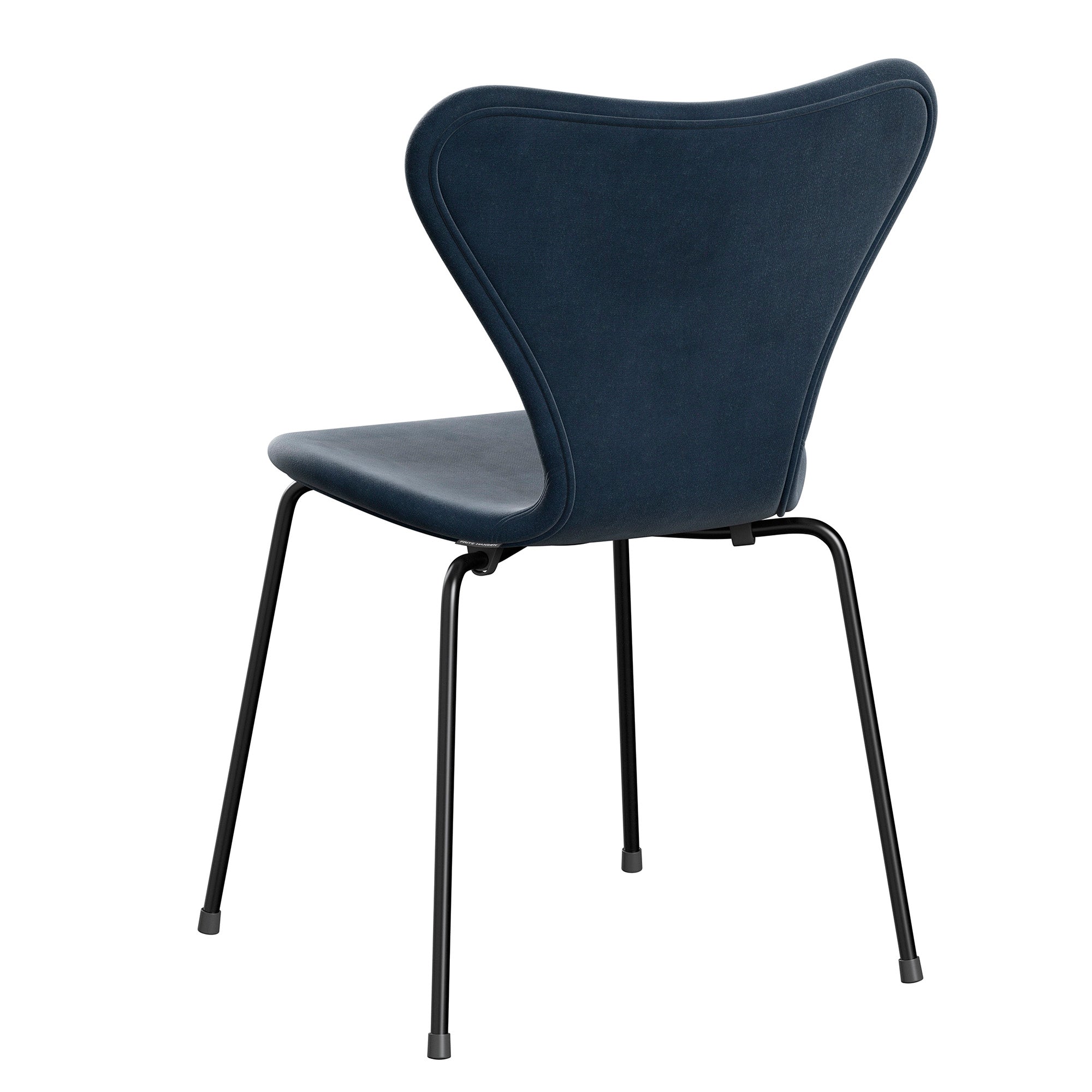 Fritz Hansen 3107 Series 7 Chair Belfast Velvet Grey Blue Black Legs — packshot, detail