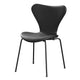 Fritz Hansen 3107 Series 7 Dining Chair Upholstered in Essential Leather Black with Black Base — packshot