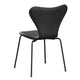 Fritz Hansen 3107 Series 7 Dining Chair Upholstered in Essential Leather Black with Black Base — packshot, detail