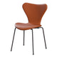 Fritz Hansen 3107 Series 7 Dining Chair Upholstered in Essential Leather Walnut with Warm Graphite Base — packshot