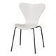 Fritz Hansen 3107 Series 7 Dining Chair in White Shell with Black Steel Base — packshot
