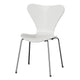 Fritz Hansen 3107 Series 7 Dining Chair in White Shell with Chromed Steel Base — packshot