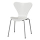 Fritz Hansen 3107 Series 7 Dining Chair in White Shell with Silver Grey Base — packshot