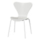 Fritz Hansen 3107 Series 7 Dining Chair in White Shell with White Steel Base — packshot