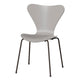 Fritz Hansen 3107 Series 7 Dining Chair in Nine Grey Shell with Brown Bronze Base — packshot