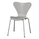 Fritz Hansen 3107 Series 7 Dining Chair in Nine Grey Shell with Chromed Steel Base — packshot