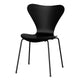 Fritz Hansen 3107 Series 7 Dining Chair in Black Shell with Black Steel Base — packshot