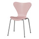 Fritz Hansen 3107 Series 7 Dining Chair in Pale Rose Shell with Silver Grey Base — packshot