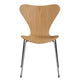 Fritz Hansen 3107 Series 7 Dining Chair Wood Veneer in Oak with Chromed Steel Base — packshot, detail