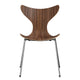  Fritz Hansen 3108 Lily Dining Chair in Walnut with Chrome Base — packshot, detail