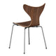  Fritz Hansen 3108 Lily Dining Chair in Walnut with Chrome Base — packshot, detail