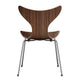  Fritz Hansen 3108 Lily Dining Chair in Walnut with Chrome Base — packshot, detail