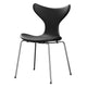 Fritz Hansen 3108 Lily Dining Chair Upholstered in Essential Leather Black — packshot