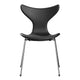 Fritz Hansen 3108 Lily Dining Chair Upholstered in Essential Leather Black — packshot, detail