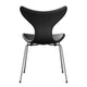 Fritz Hansen 3108 Lily Dining Chair Upholstered in Essential Leather Black — packshot, detail
