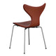 Fritz Hansen 3108 Lily Dining Chair Upholstered in Grace Leather Chestnut — packshot, detail