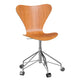 Fritz Hansen 3117 Series 7 Swivel Office Chair in Cherry veneer with chrome base — packshot
