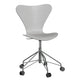 Fritz Hansen 3117 Series 7 Swivel Office Chair in Nine Grey coloured ash with Silver Grey base — packshot